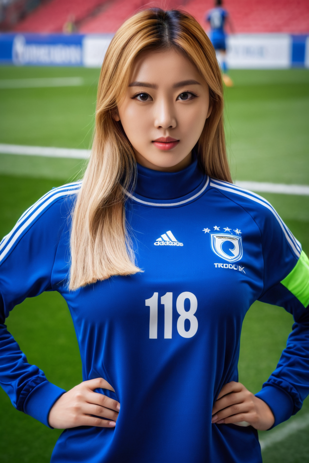 国际足球赛场上女运动员的飒爽英姿